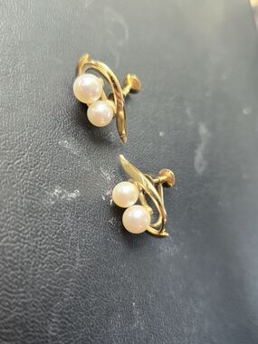 Mikimoto Gold Pearl Double-Stud Earrings - Classic Women's Jewelry